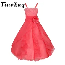 Дети Обувь для девочек вышитые цветок лук официальная Вечеринка бальное платье принцессы подружки невесты на свадьбу платье-пачка Размеры От 2 до 14 лет