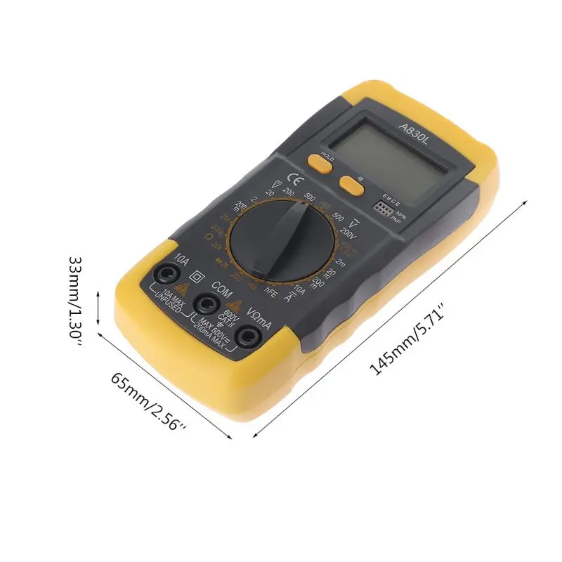 

A830L Digital Multimeter LCD Electric Ammeter Voltmeter Tester Meter Handheld AC DC Digital Multimetro Ammeter