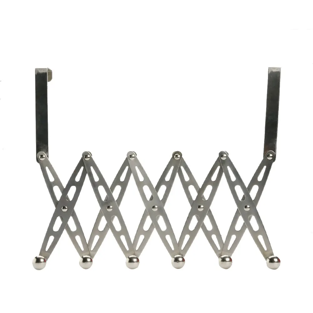 6 Hooks Stainless Steel Folding Clothes Storage Hanger Rack Flexible