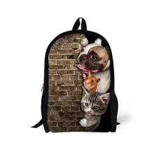 Niedlichen Tier Druck Frauen Rucksack Mops Hund Druck Schule Rucksäcke für Teenager Mädchen Kinder Rucksack Mujer Mochila Feminina