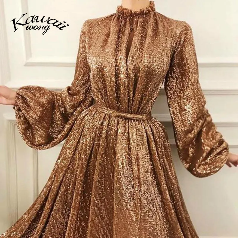 

Luxury Gold Vestidos De Fiesta De Noche Elegant Long Sleeve Evening Dresses Evening Dress Party Formal Robe De Soiree KW0089