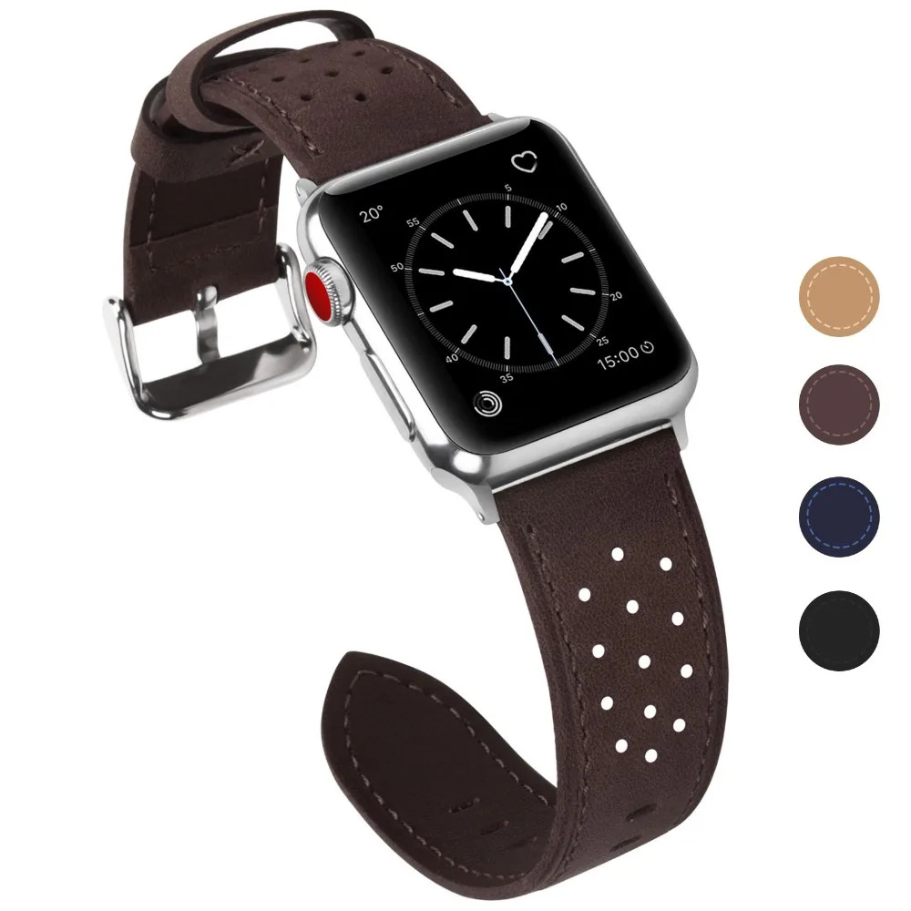 Ремешок Fullmosa для Apple Watch 38 мм 42 сменный кожаный ремешок iWatch Series 3 2 1 Hermes & Nike +|Ремешки
