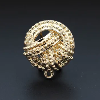 

Metal Clip Earring Post with Loop Hanger 19mm Hollow Circle DIY Findings for Pearls Stud Earrings Retro Women Jewelry