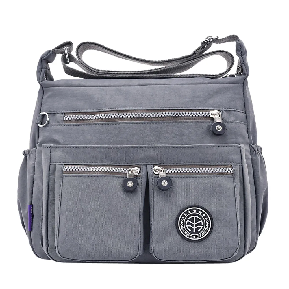 Sleeper#401 Унисекс Женская одноцветная водоотталкивающая нейлоновая сумка через плечо модная дизайнерская Горячая - Цвет: Gray