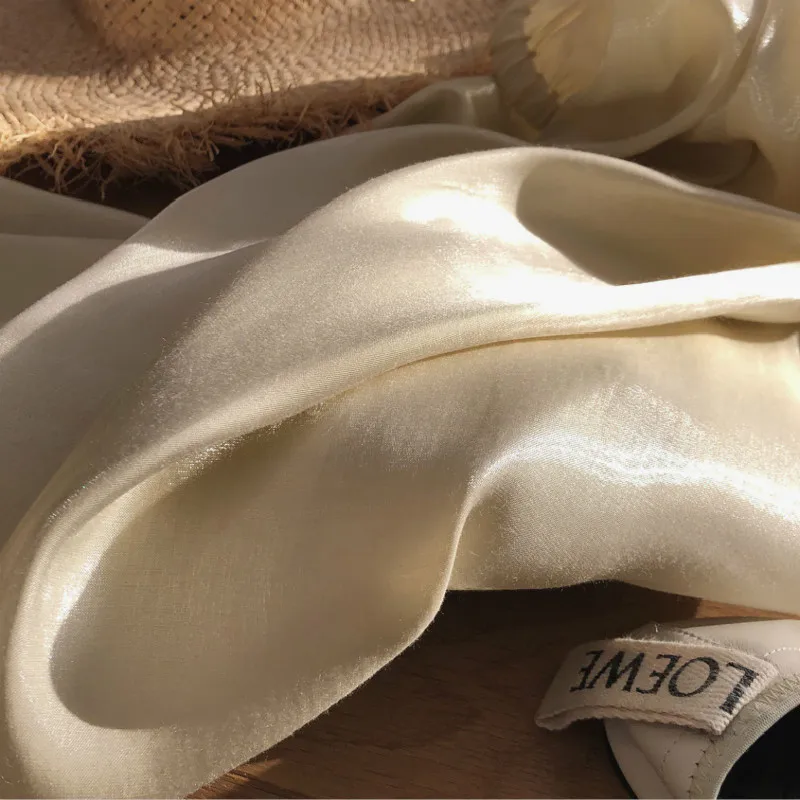 Womens clothing Summer 2019 new Korean womens pants version high quality satin drape smooth high waist wide leg pants loose Womens clothing Summer 2019 new Korean womens pants version high quality satin drape smooth high waist wide leg pants loose