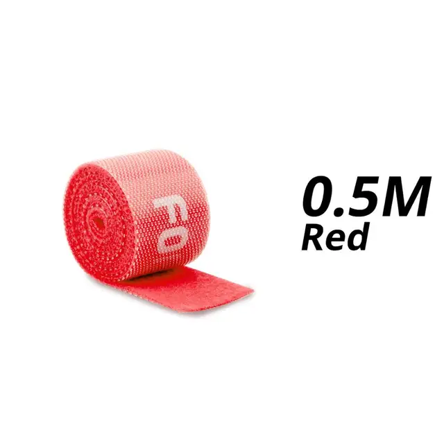 FONKEN USB Cable Winder Cable Organizer Ties Mouse Wire Earphone Holder PC Cord Free Cut Cable Management Hoop Tape Protector 0.5m Red Velcro