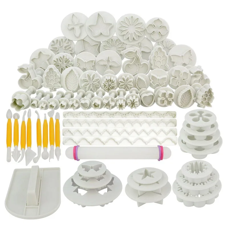 68pcs/set DIY Cake Mould Tools/Flower Fondant Cake Sugarcraft Decorating Kit Cookie Mould Icing Plunger Cutter Tool
68pcs/set DIY Cake Mould Tools/Flower Fondant Cake Sugarcraft Decorating Kit Cookie Mould Icing Plunger Cutter Tool