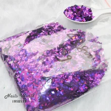 50 г акриловые ромбовидные Блестки для дизайна ногтей DIY лазерные фиолетовые блестки Порошковые инструменты для украшения ногтей LB800-50g