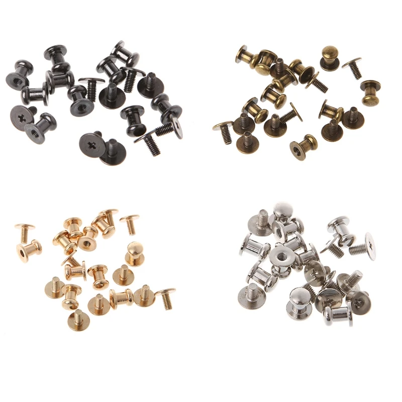 

New 10 Pcs Multifunction Mini Stud Screw Round Head DIY Leather Wallet Bag Rivet Handmade Craft Replacement Accessories