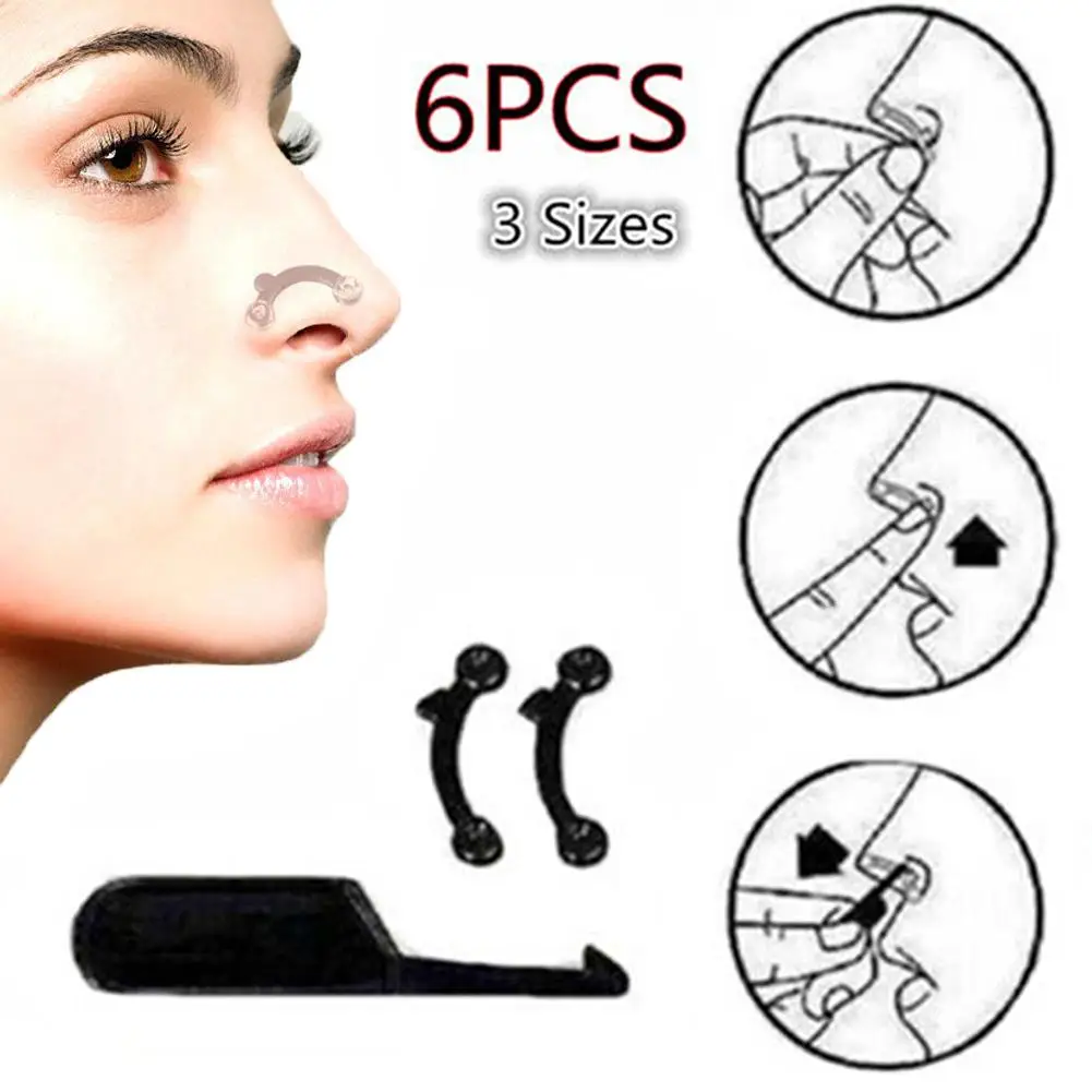 

6Pcs/Set Nose Up Lifting Shaping Clip 3D Nose Corrector Bridge Lifting Increase Nasal Shaping Shaper Beauty Tool