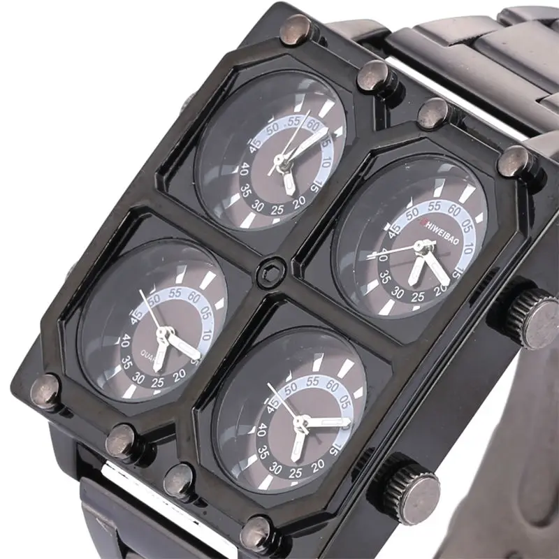 shiweibao black full steel watches for men four time zones fashion wristwathes (3)