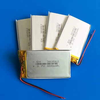 

5 pcs 383562 3.7V 800mAh lipo polymer lithium rechargeable li ion battery for MP3 GPS DVD bluetooth recorder headset camera