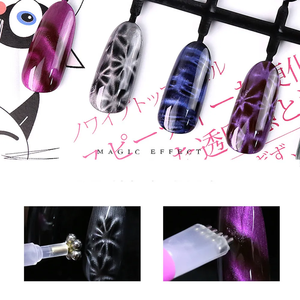 Магнитная палочка с двойной головкой кошачий глаз для гель-лака, 3D полоска, сильный эффект, волшебная доска, инструменты для дизайна ногтей, Новинка