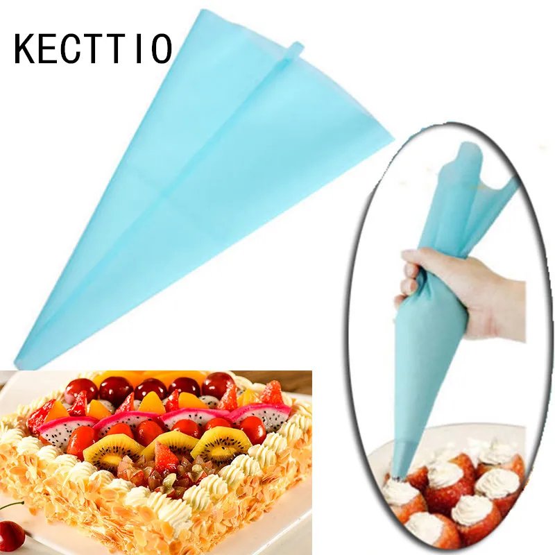 

KECTTIO DIY Silicone Reusable Icing Piping Cake Bread Cream Sugarcraft Pastry Bag Cake Decorating Tools BLUE Color 3 SIZE
