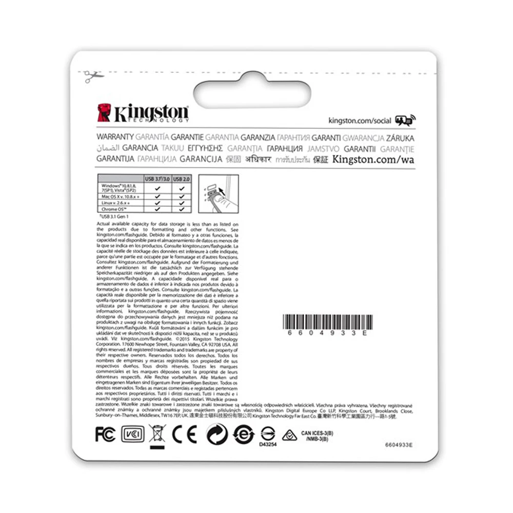 Kingston DataTraveler DT50 32 GB-Memoria USB (USB 3,0 DE 32 GB USB tipo-A tipo Llave) Color Plata y Rojo