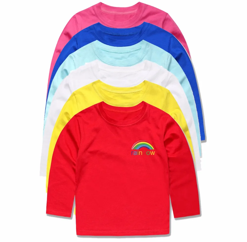TINOLULING New Arrival Boys T Shirts Fashion Kids Cotton Rainbow T Shirts Children Tees Girls