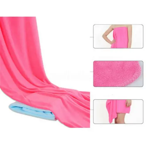 70x140cm Large Solid Bath Towels Microfiber Travel Fabric Quick Drying Water Absorbent Antibacterial Towel Soft Towels