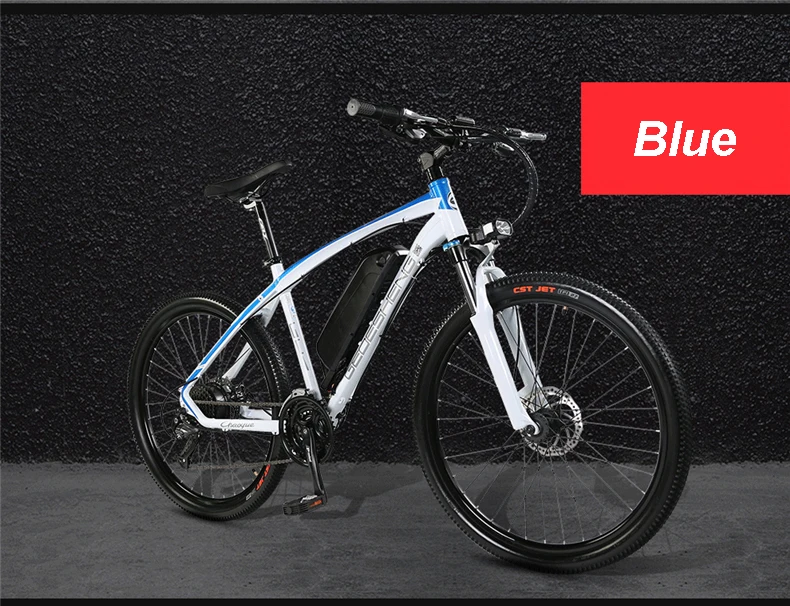 26-дюймовый Электрический горный велосипед smart pas 48V литиевая батарея 250 Вт заднее колесо, фара для электровелосипеда в 27 с переменной скоростью постоянного тока для взрослых
