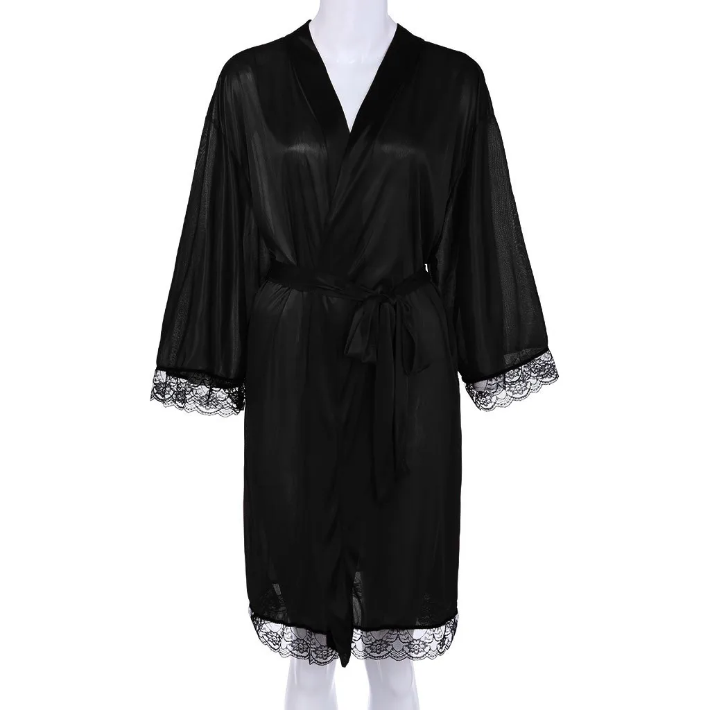 Халат с коротким рукавом, Женская шелковая пижама, сексуальное ночное платье, кружевной халат, идеальная Свадебная Пижама, летний женский халат, нижнее белье