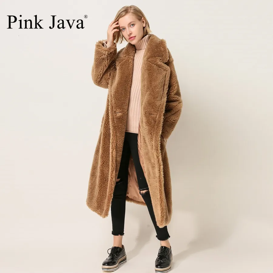 Розовый JAVA QC1848 Новое поступление Бесплатная доставка пальто из натурального