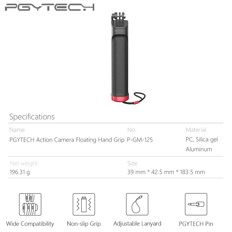 PGYTECH DJI OSMO Action/Карманная селфи палка ручки для Go pro Hero 7 6 5/Insta360 one x/Xiao yi аксессуары для спортивной камеры