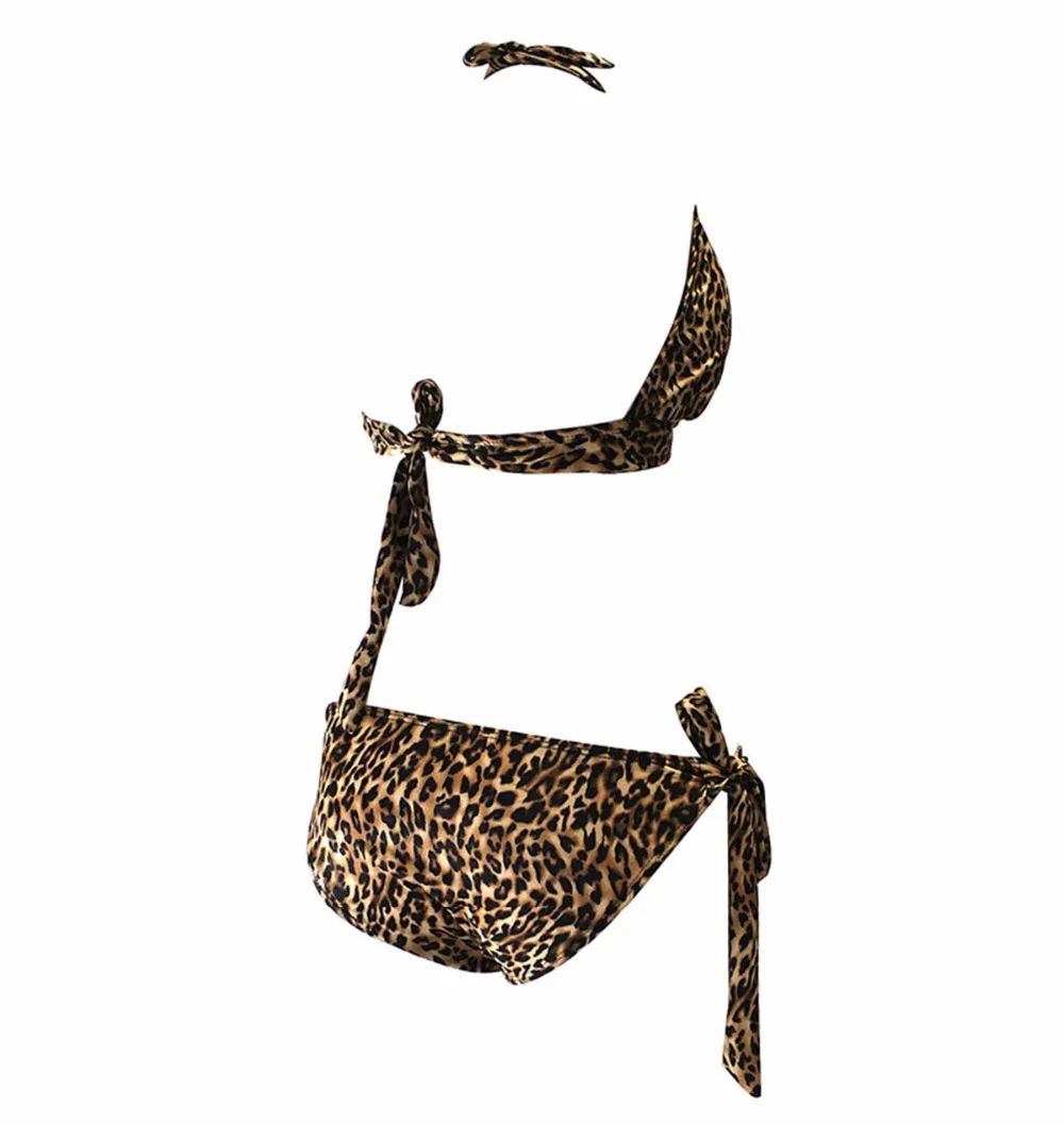 New Model Sexy Swimwear Beach Fringe Split Women Bikini Leopard Print Tankini Two Pieces Swimsuit Swimming