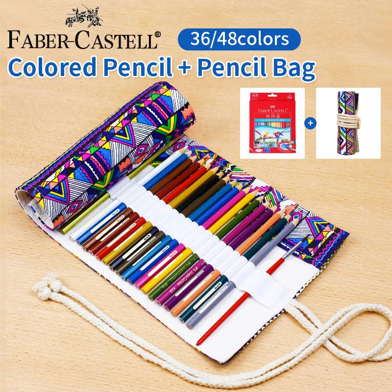 36/48 Цвета Faber Castell нетоксичные Цветной карандаш + национальный Вышивка мешок