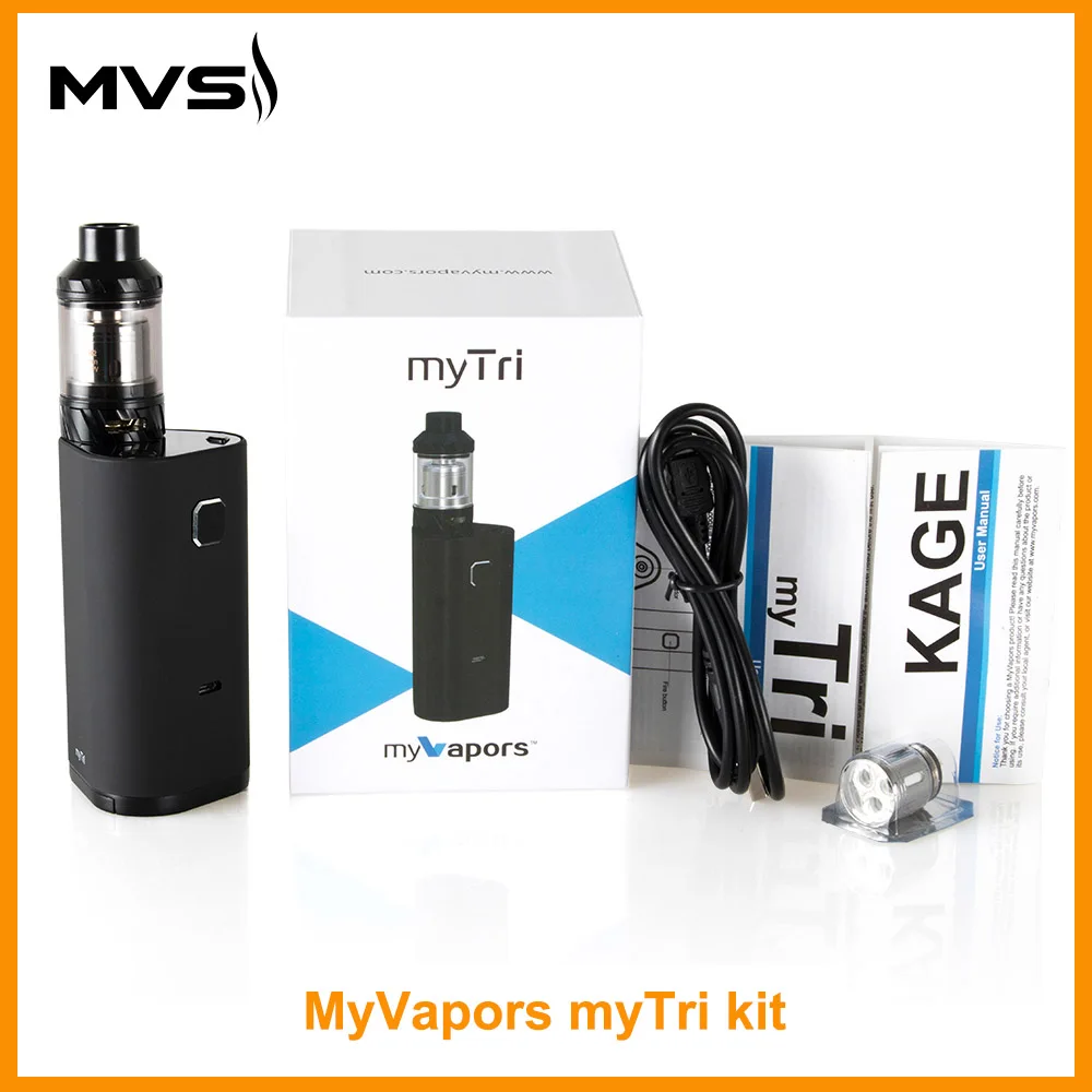 

Russian Warehouse Original MyVapors myTri with KAGE Atomizer Kit Output 300W Wattage VW/TC/TCR Mode Vpae Kit E-Cig