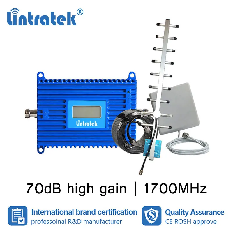 Lintratek 70dB Gain 4G 1700MHz Cell Phone Signal Booster AWS LTE B4