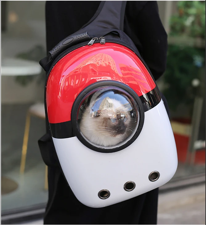 Покемон пространство Capsule кошка рюкзак пузырь окна для котенок Щенок Чихуахуа маленькая собака, несущая ящик открытый дорожная сумка