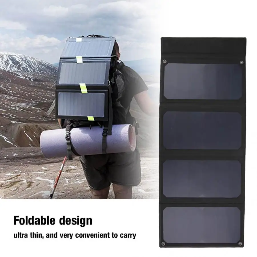 

Outdoor Solar Panel Dual USB Output 24W/5V Waterproof Foldable LED Monocrystalline Silicon Solar Panel for Smartphones
