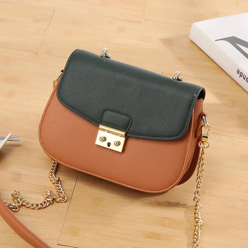 

Contrast Shell Bag High Quality Leather Fashion Ladies Crossbody Shoulder Bag Diagonal Small Square Bag Messenger Totes