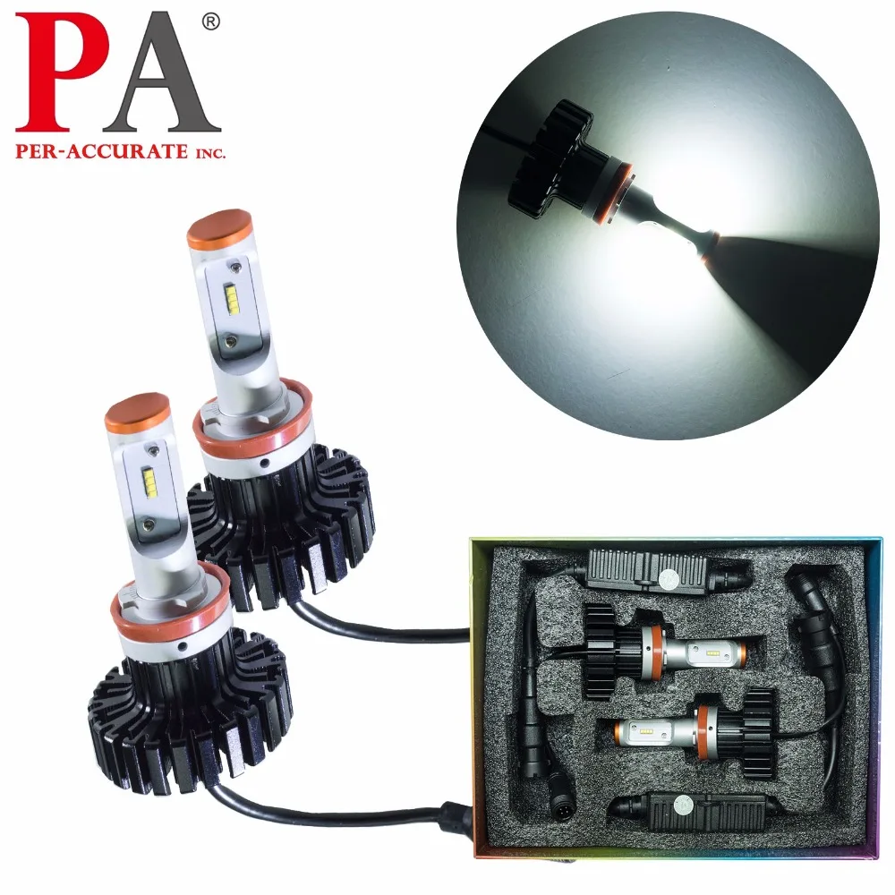 PA LED 1pair x H8/H9/H11/H16J Headlight Conversion Kit 80W LED 6500K