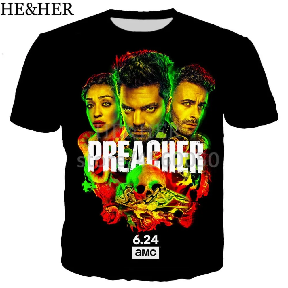 ТВ play Preacher футболка для мужчин и женщин 3D принт Новинка забавная s летние топы хип
