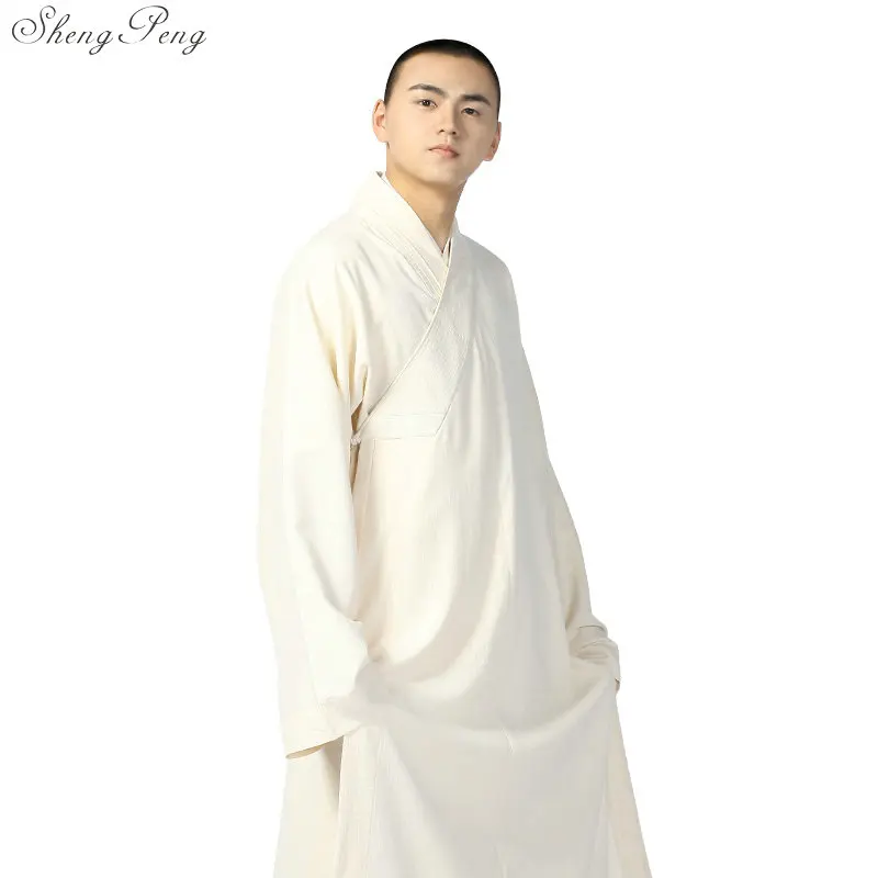 

Buddhist monk robes men traditional Buddhist Shaolin uniform clothing Chinese Shaolin monk robes V794