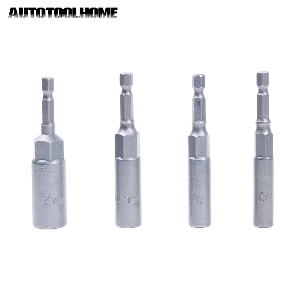 4Pcs Power Wing Nut Driver Set 6 8 10 12 mm Slot Wing Nuts Drill Bit