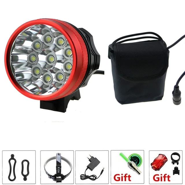 $US $74.50 Waterproof 20000 Lumen 10xCREE XML T6 LED Cycling Bicycle Bike Light Lamp HeadLight +36000mAh 8.4V 