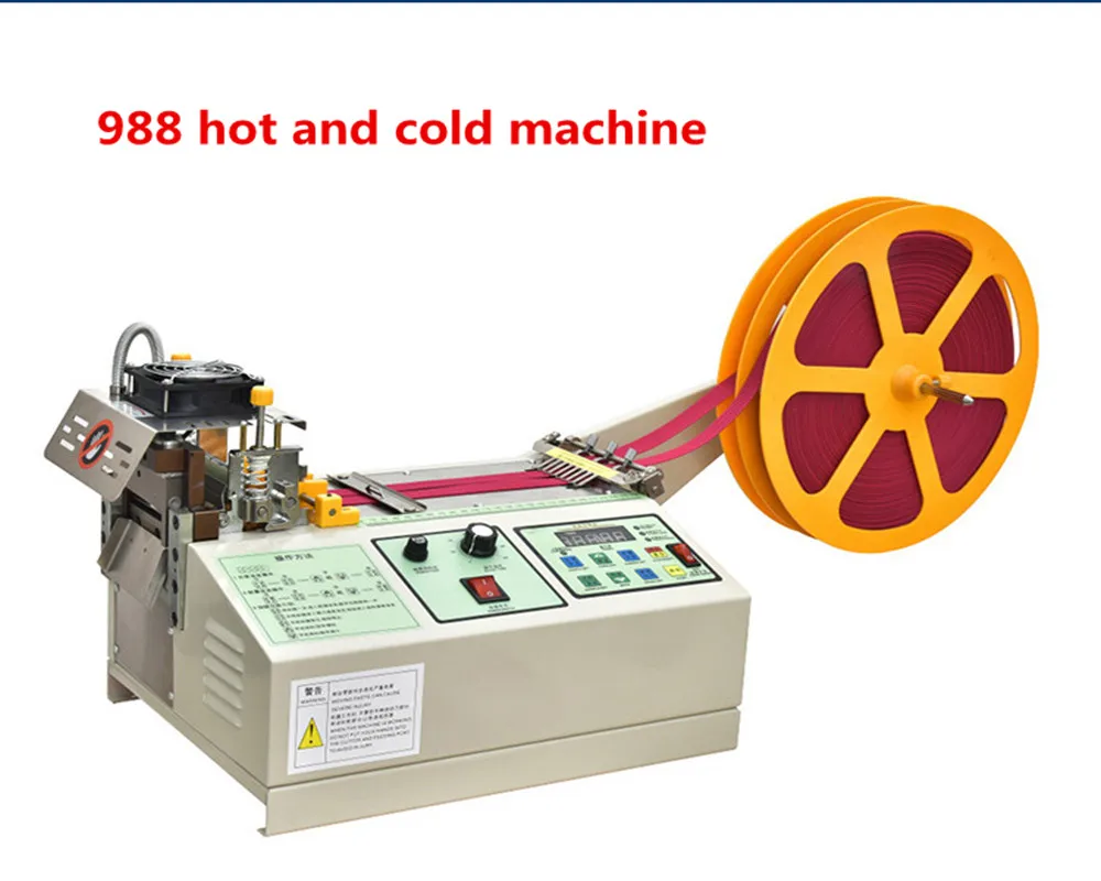  Computer Hot and Cold Cloth Belt Tape Cutting Machine Auto Magic Adhesive Tape Zipper Webbing Machi