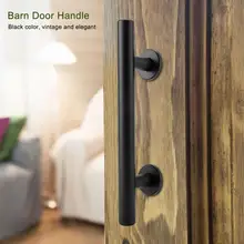 Heavy Duty Door Handle Carbon Steel Door Pull For Sliding Barn Door Closet Wooden Gate Hardware Accessories Black High Quality heavy duty barn door handle w screw carbon steel pull handle for sliding barn door closet wooden gate hardware accessories