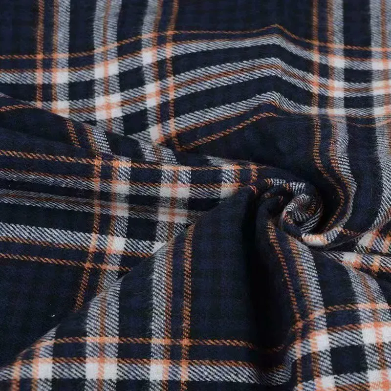 

145cm x100cm High quality cotton twill flannel cloth sanding soft fabric and yarn dyed Plaid Shirt cloth MJ014