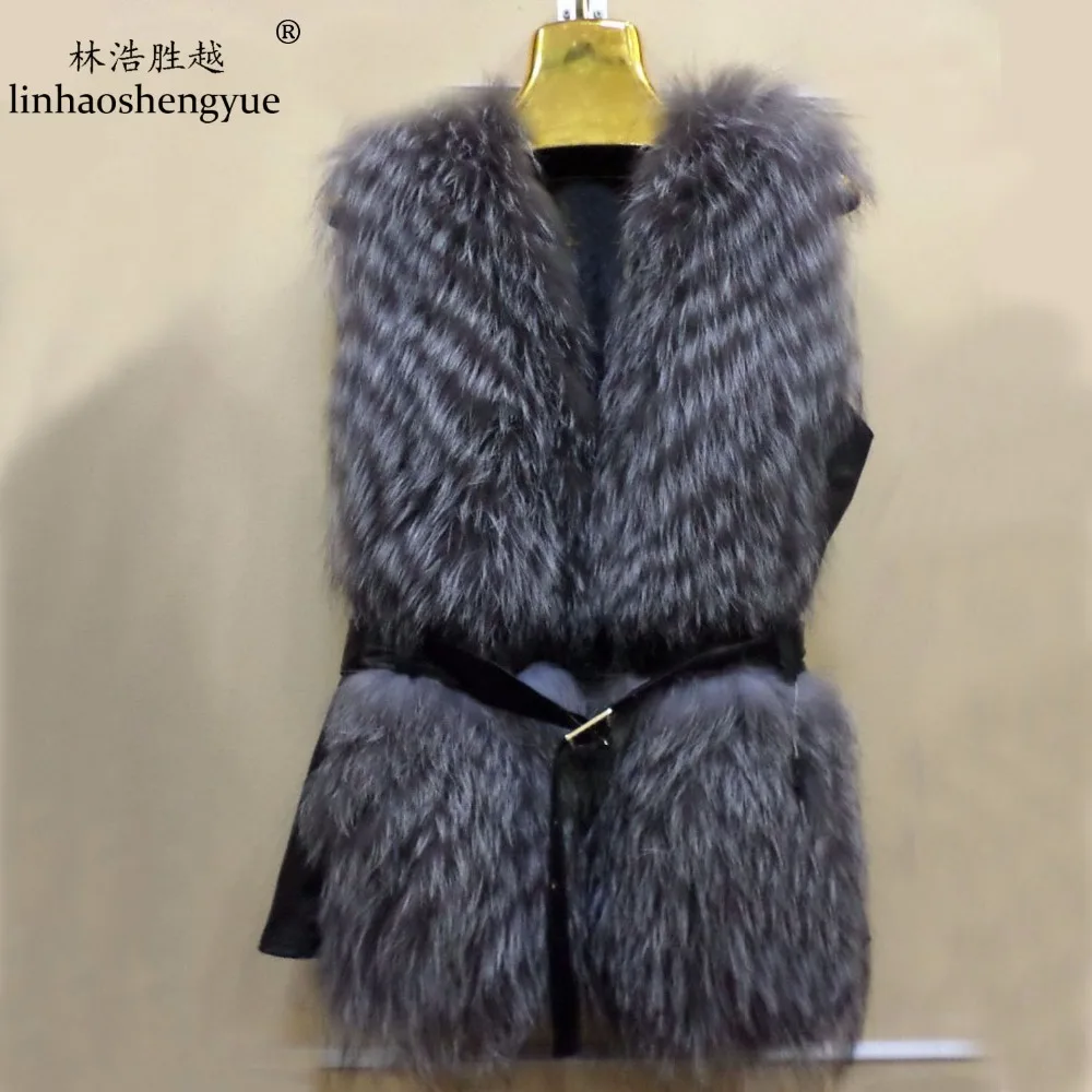Жилет Linhaoshengyue из натурального Меха чернобурки|coat color|coat outerwearcoat trousers |