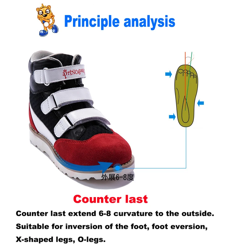 Princepard новая ортопедическая обувь для детей счетчик последний подходит для инверсии стопы eversion x-образные ноги o-ноги