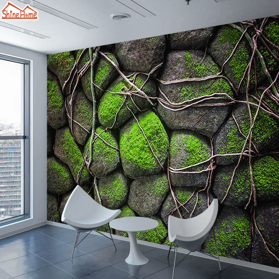 ShineHome-Custom 3d Wallpapers for 3 d Dinning Living Room Natural Stone Wall Paper Mural in Rolls Wallpaper Non Woven TV Decor |