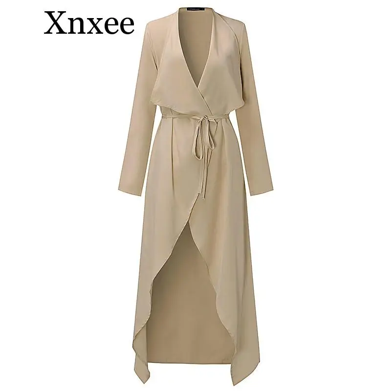 

Xnxee Women Trench Coat Fashion Long Outerwear Belt Elegant Cardigan Thin Windbreaker Casual Coat Female Clothes Autumn