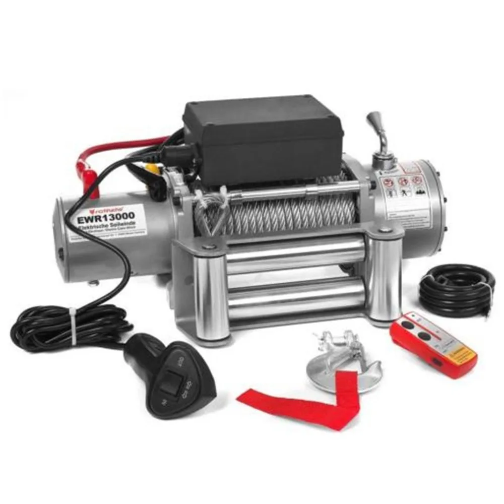 

Wireless Remote Control Electric Winch 13000lb Steel Wire Cable Pull Winch Recovery Cars Auto Vehicles Off-Road Lift Winch