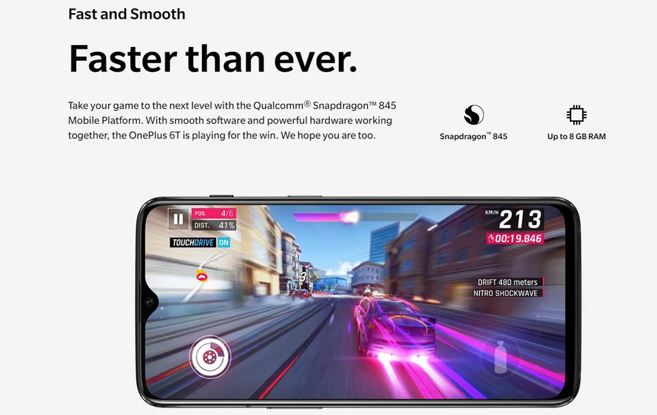 Мобильный телефон Oneplus 6 T, 8 ГБ/128 ГБ, Восьмиядерный процессор Snapdragon 845, 6,41 дюймов, двойная камера, разблокировка экрана, NFC, смартфон, Android 9,0