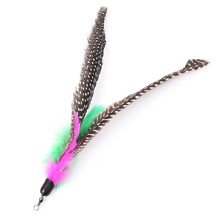 5pcs/lot Feather Refills Cat Toys Replacement Head 20cm Long Feather Cat Teaser(Without Wand