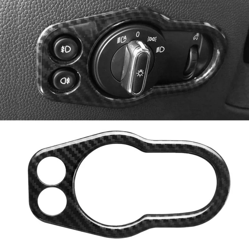 

Car Headlight Switch Button Frame Cover Trim Carbon Fiber For BMW F55 F56 F57