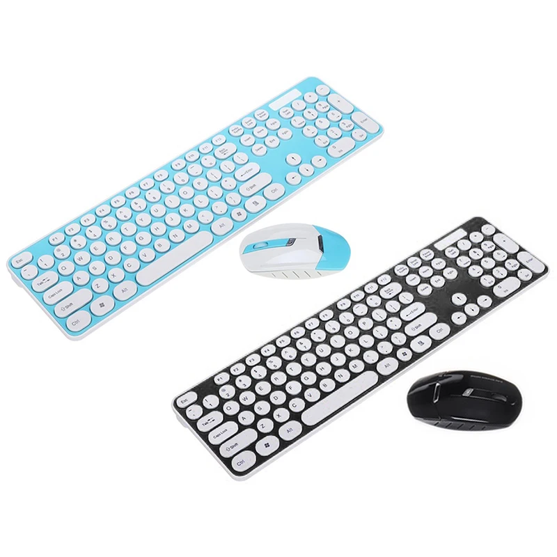 Hk3960 Беспроводная клавиатура мышь набор круглая клавиша Mute для домашнего офиса ПК ноутбук компьютер