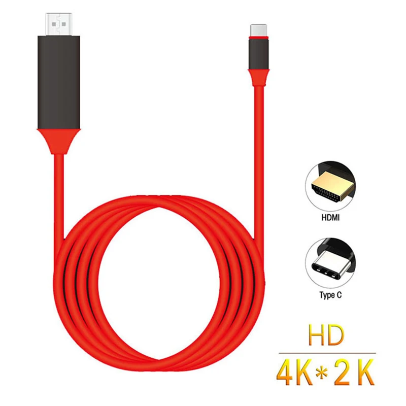 Basix type C to HDMI Cable USB 3.1 to HDMI 4K High 2M Speed Adapter Cables for MacBook Pixel ChromeBook Samsung S8/S8